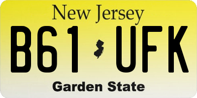 NJ license plate B61UFK