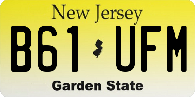 NJ license plate B61UFM