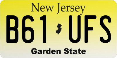 NJ license plate B61UFS