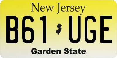 NJ license plate B61UGE