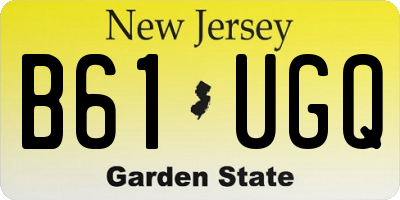 NJ license plate B61UGQ