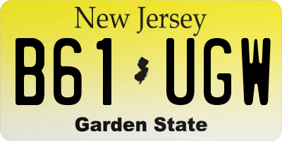 NJ license plate B61UGW
