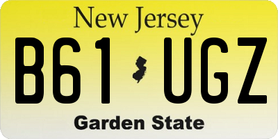 NJ license plate B61UGZ