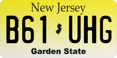 NJ license plate B61UHG