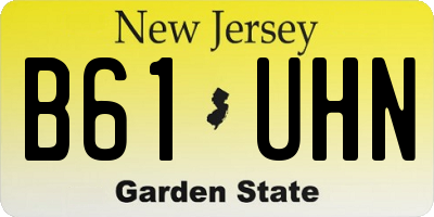 NJ license plate B61UHN