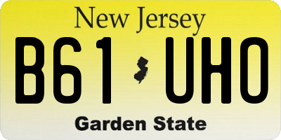 NJ license plate B61UHO