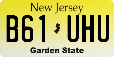 NJ license plate B61UHU