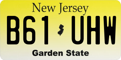 NJ license plate B61UHW