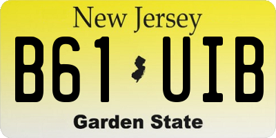 NJ license plate B61UIB