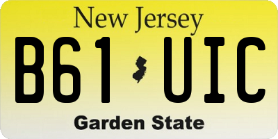 NJ license plate B61UIC