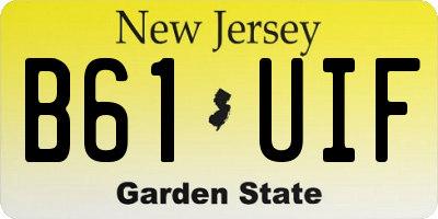 NJ license plate B61UIF