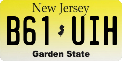 NJ license plate B61UIH
