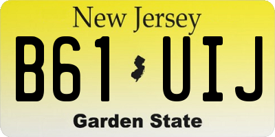 NJ license plate B61UIJ