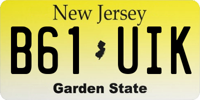 NJ license plate B61UIK