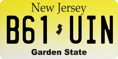 NJ license plate B61UIN
