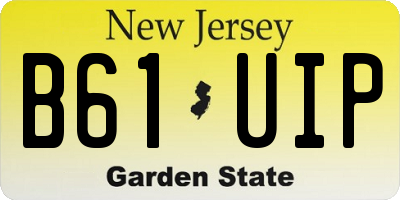 NJ license plate B61UIP
