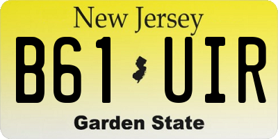 NJ license plate B61UIR