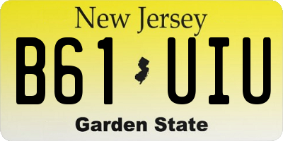 NJ license plate B61UIU