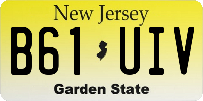 NJ license plate B61UIV