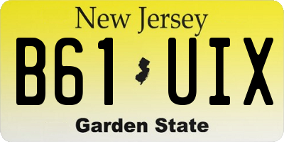 NJ license plate B61UIX