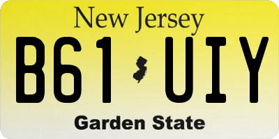 NJ license plate B61UIY