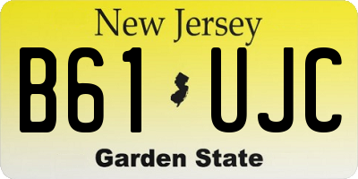 NJ license plate B61UJC