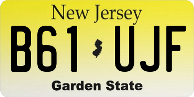 NJ license plate B61UJF