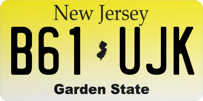NJ license plate B61UJK
