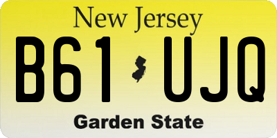 NJ license plate B61UJQ