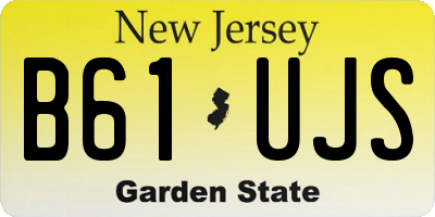 NJ license plate B61UJS