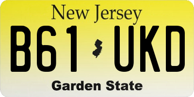 NJ license plate B61UKD