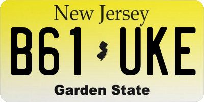 NJ license plate B61UKE