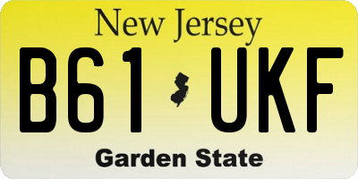 NJ license plate B61UKF