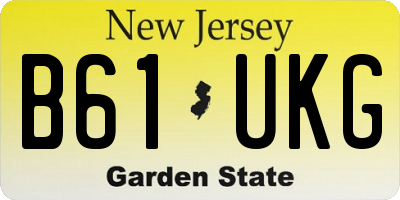 NJ license plate B61UKG