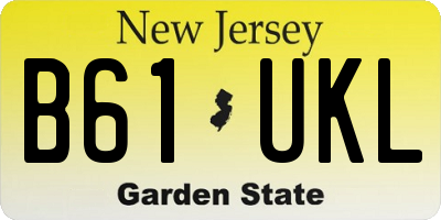 NJ license plate B61UKL