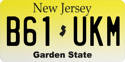 NJ license plate B61UKM