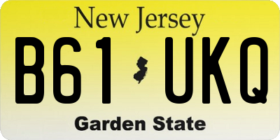 NJ license plate B61UKQ