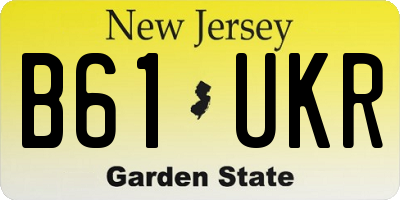 NJ license plate B61UKR