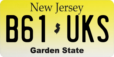 NJ license plate B61UKS