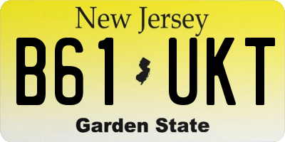 NJ license plate B61UKT