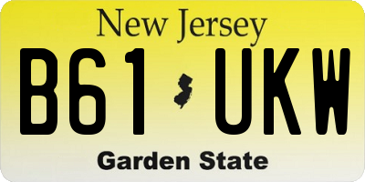 NJ license plate B61UKW