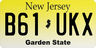 NJ license plate B61UKX