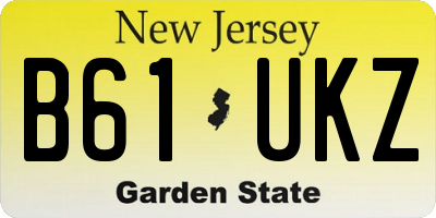 NJ license plate B61UKZ