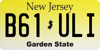 NJ license plate B61ULI