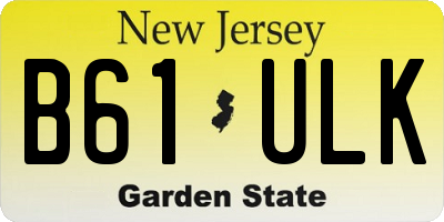 NJ license plate B61ULK