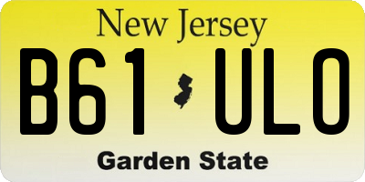 NJ license plate B61ULO