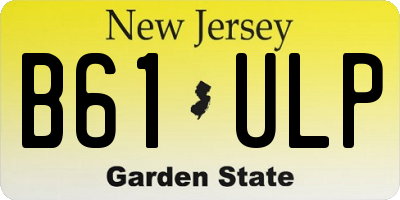 NJ license plate B61ULP
