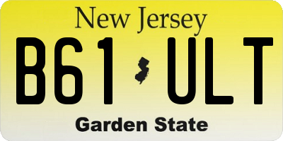 NJ license plate B61ULT
