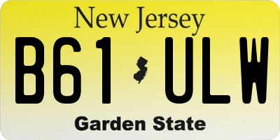 NJ license plate B61ULW