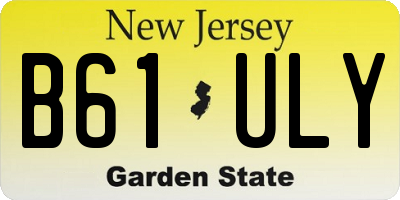 NJ license plate B61ULY